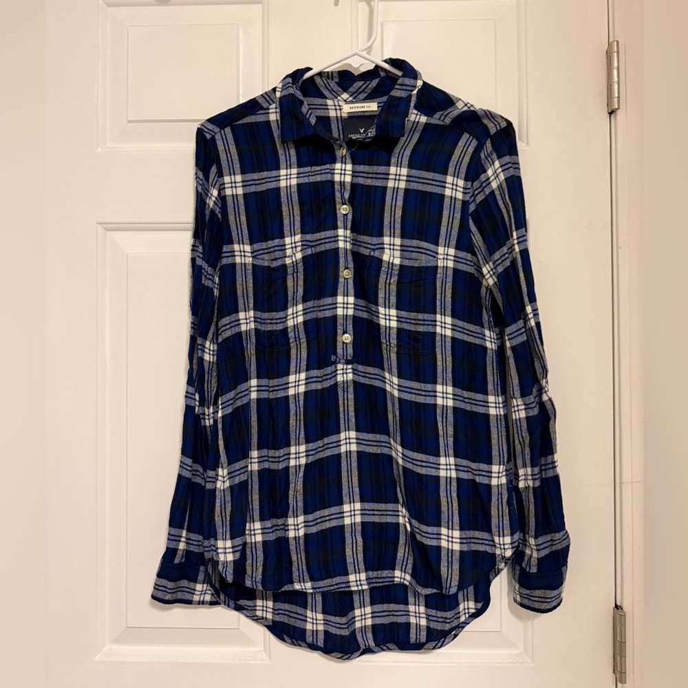 Blue and White Plaid Women’s Tunic